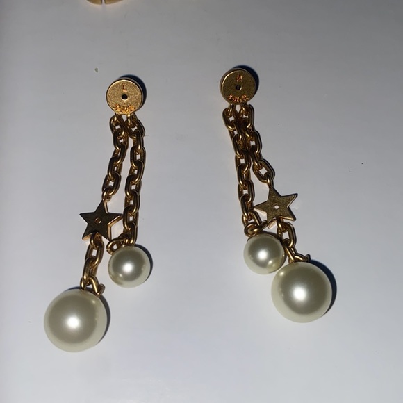 Christian Dior CD Navy Earring with White Resin Pearl - Picture 5 of 9
